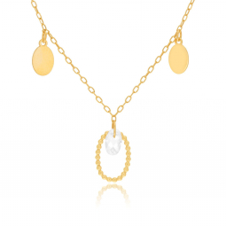 Collier en or jaune et oxyde de zirconium
