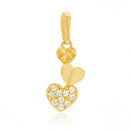 Pendentif en or jaune et oxydes de zirconium