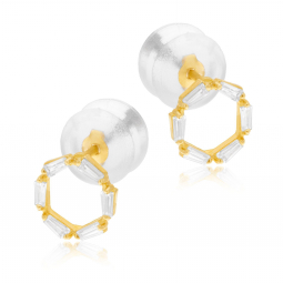 Boucles d'oreilles en or jaune et oxydes de zirconium