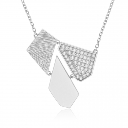 Collier en argent rhodié et oxydes de zirconium Collier en argent rhodié et oxydes de zirconium