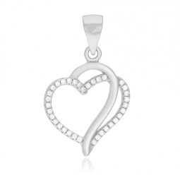 Pendentif en argent rhodié et oxydes de zirconium