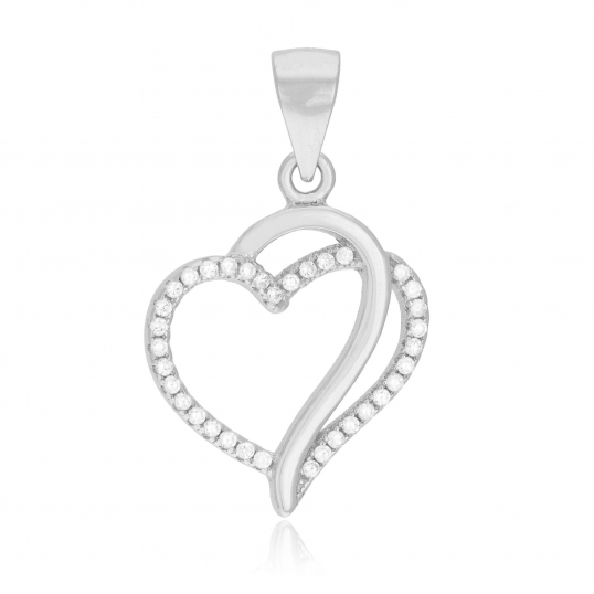Pendentif en argent rhodié et oxydes de zirconium