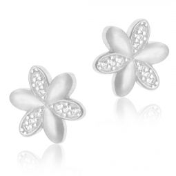 Boucles d'oreilles en argent rhodié et oxydes de zirconium