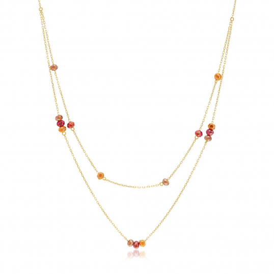 Collier en or jaune et verre
