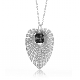 Collier en argent rhodié et oxydes de zirconium