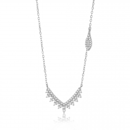 Collier en argent rhodié et oxydes de zirconium Collier en argent rhodié et oxydes de zirconium