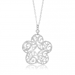 Collier en argent rhodié et oxyde de zirconium