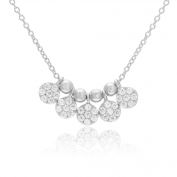 Collier en argent rhodié et oxydes de zirconium