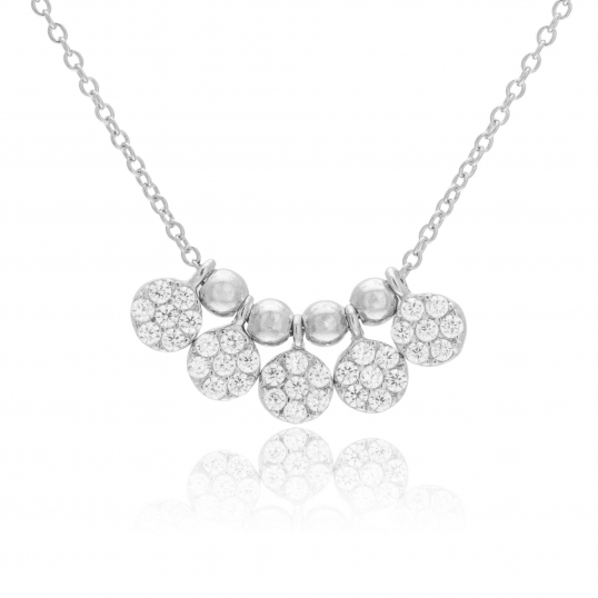 Collier en argent rhodié et oxydes de zirconium