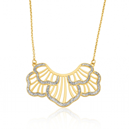 Collier en or jaune et laque pailletée
