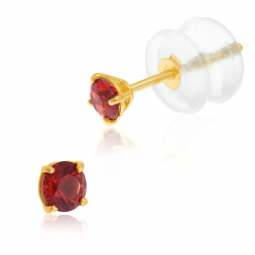 Boucles d'oreilles en or jaune et oxyde de zirconium