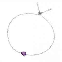 Bracelet en argent rhodié et oxydes de zirconium
