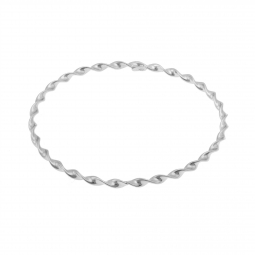 Bracelet jonc torsadé en argent rhodié
