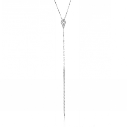 Collier en argent rhodié et oxydes de zirconium