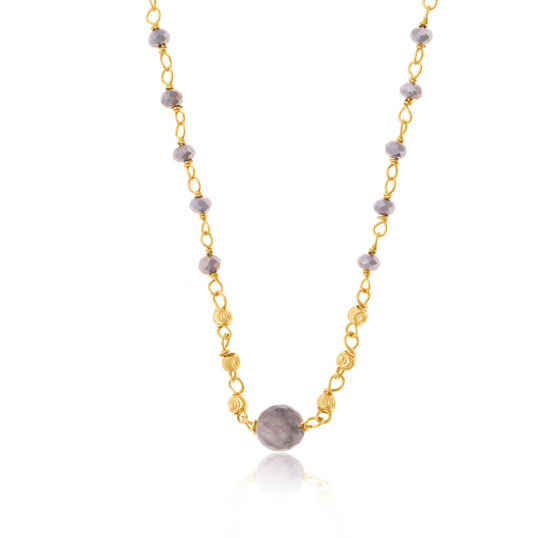 Collier en argent doré et pierres synthétiques