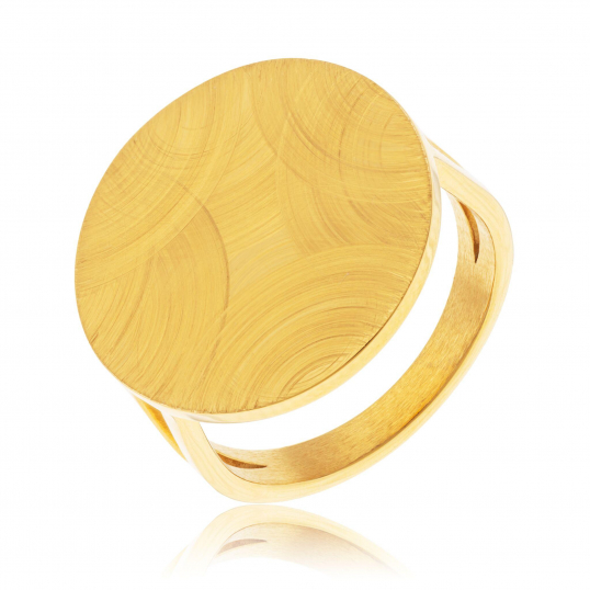Bague en acier doré