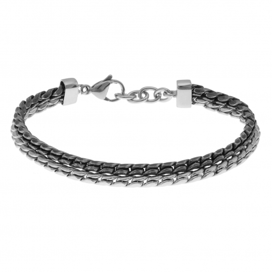 Bracelet en acier et acier noir