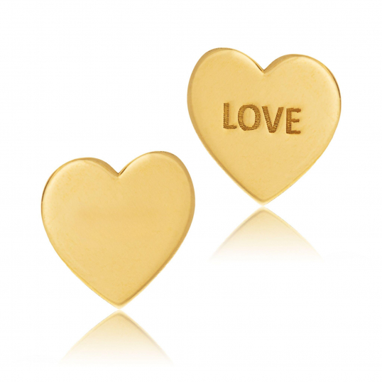 Boucles d'oreilles en or jaune, coeur
