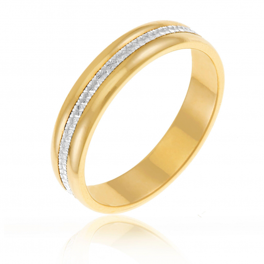 Alliance en 2 ors diamantée, 4,5 mm