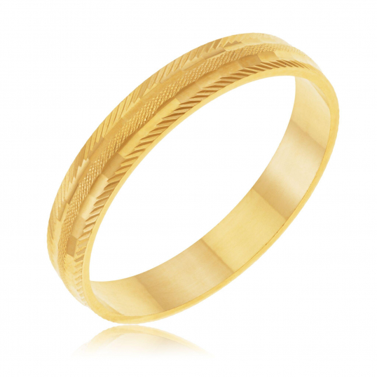 Alliance en or jaune fantaisie,3mm