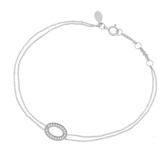 Bracelet en or gris et diamants
