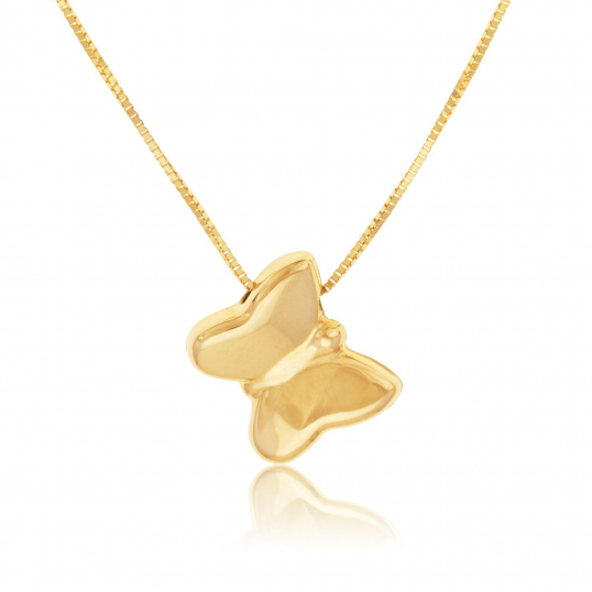 Collier en or jaune, papillon