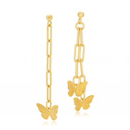 Boucles d'oreilles en or jaune, papillons Boucles d'oreilles en or jaune, papillons