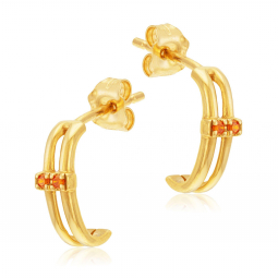 Boucles d'oreilles en or jaune et oxydes de zirconium Boucles d'oreilles en or jaune et oxydes de zirconium