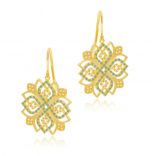 Boucles d'oreilles en plaqué or et oxydes de zirconium