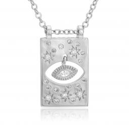 Collier en argent rhodié et oxydes de zirconium