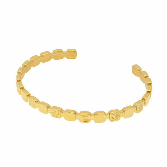 Bracelet jonc en acier doré