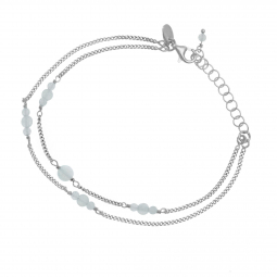Bracelet en argent rhodié, calcédoines