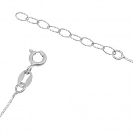 Collier en argent rhodié et laque, coeur