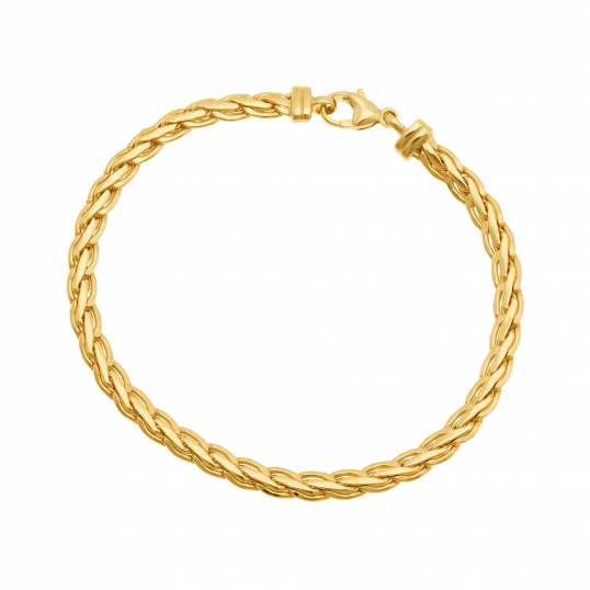 Bracelet en or jaune, maille palmier 4mm