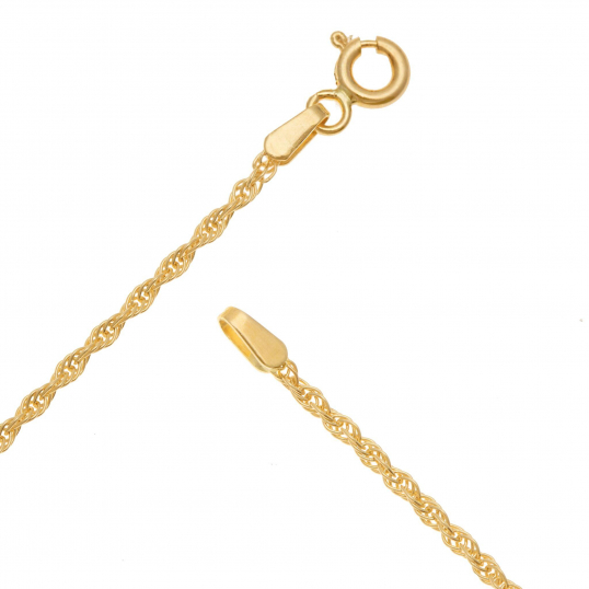 Bracelet en or jaune, maille singapour