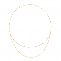 Collier en or jaune, double chaîne
