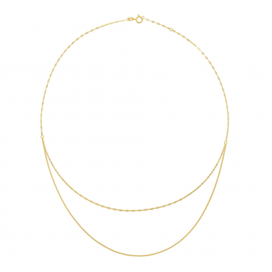 Collier en or jaune, double chaîne
