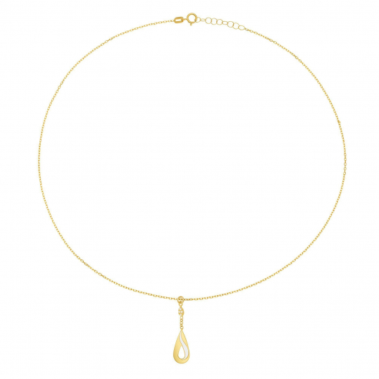 Collier en or jaune, oxydes de zirconium et laque 