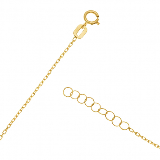 Collier en or jaune, oxydes de zirconium et laque 
