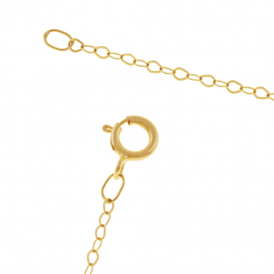 Collier en or jaune, boules en résine et cristaux de synthèse 