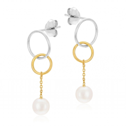 Boucles d'oreilles 2 ors et perles de culture