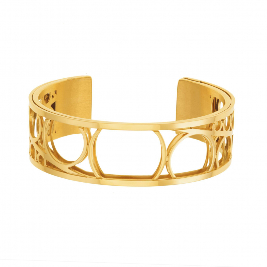 Bracelet jonc Méli Versa en acier doré, 20mm