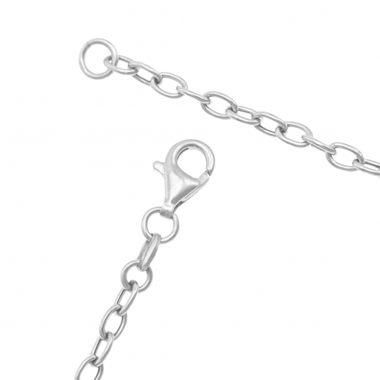 Collier en argent rhodié, boule