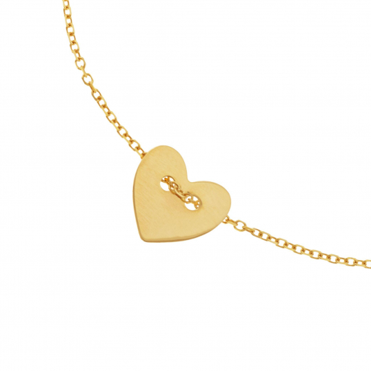 Bracelet en or jaune, coeur