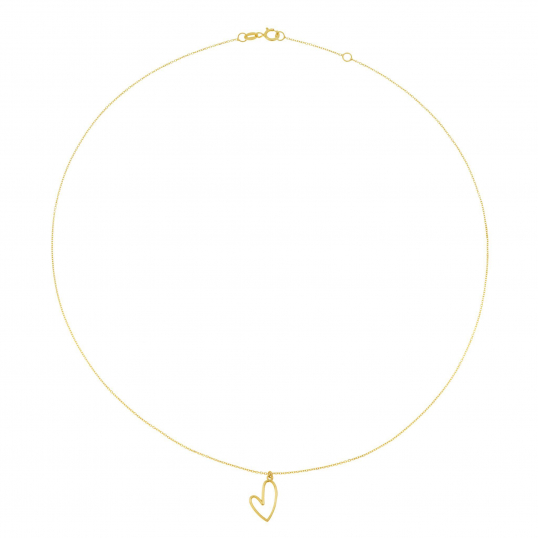 Collier en or jaune, coeur