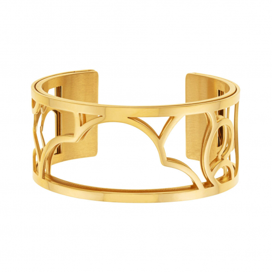 Bracelet jonc Méli Versa en acier doré, 30mm