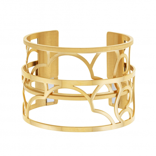 Bracelet jonc Méli Versa en acier doré, 30mm