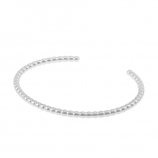 Bracelet jonc en argent rhodié