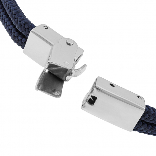 Bracelet en acier et cordon bleu