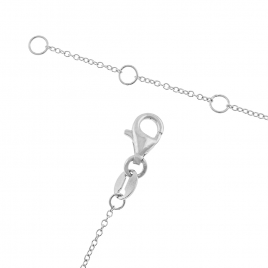 Collier en argent rhodié et turquoise, coeur